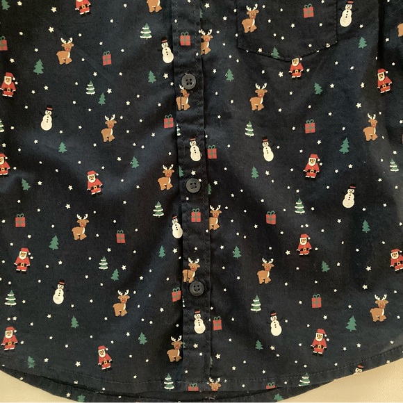 H&M Toddler Boy 3-4 Holiday Shirt Santa Snowman Reindeer Christmas Tree - Picture 4 of 6